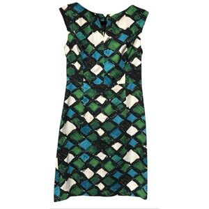 Milly Abstract Geometric Shift Dress Diamond Print Size 8